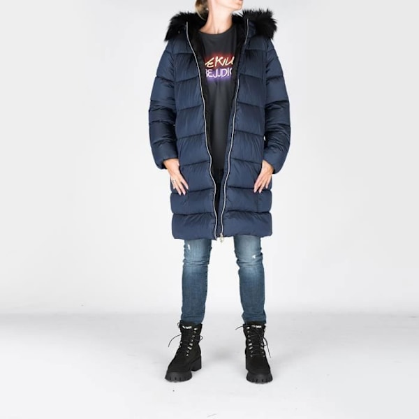 Parka W Selya Bälte - Dam - Slim Fit - Geox - Blå Blå 50