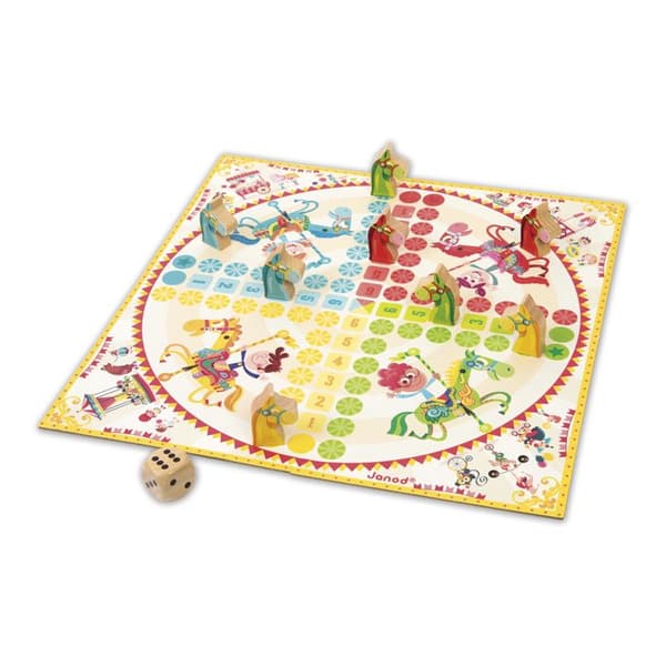 Janod brädspel - Duo Ludo och Damspel i trä för barn