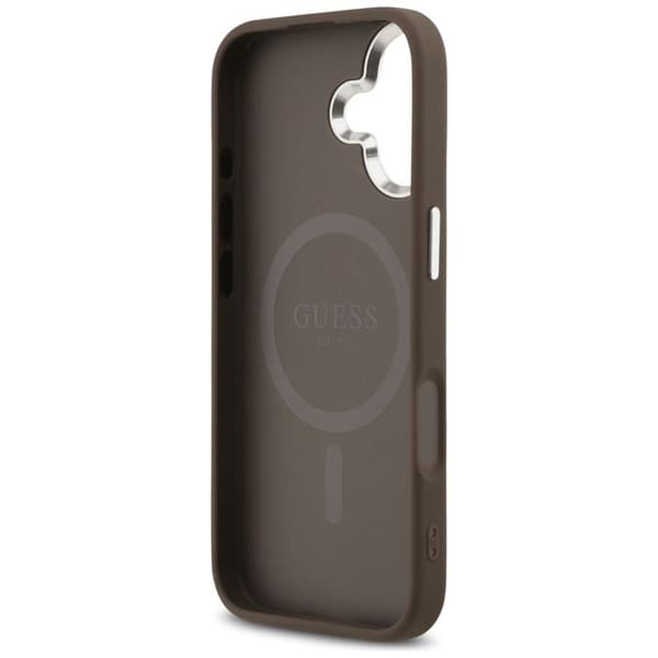 Coque Guess Hardcase 4G Triangle Logo MagSafe för iPhone 17 - Brun Brun
