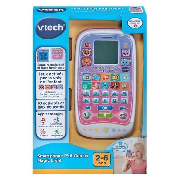 VTECH SMARTPHONE P'TIT GENIUS MAGIC LJUSROSA Ros