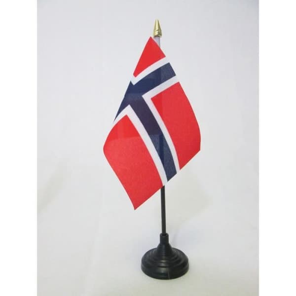 Norge bordsflagga 15x10cm - Norsk guldspets