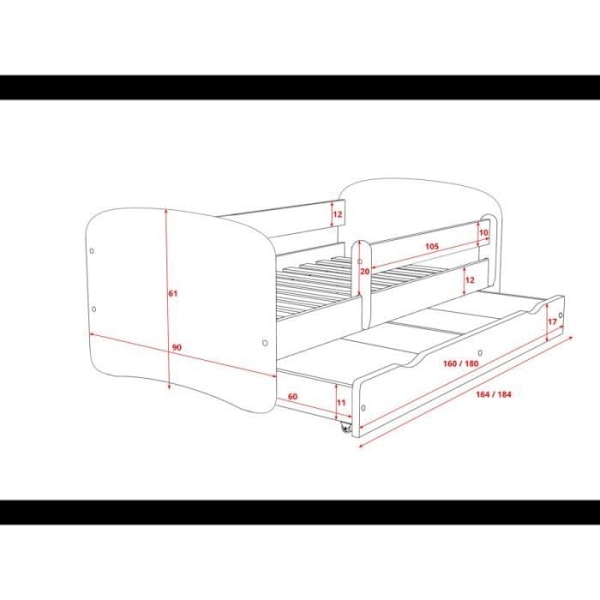 Kocot Kids Crib Babydreams fryst grön madrass 180/80 utan låda - 5903282008380