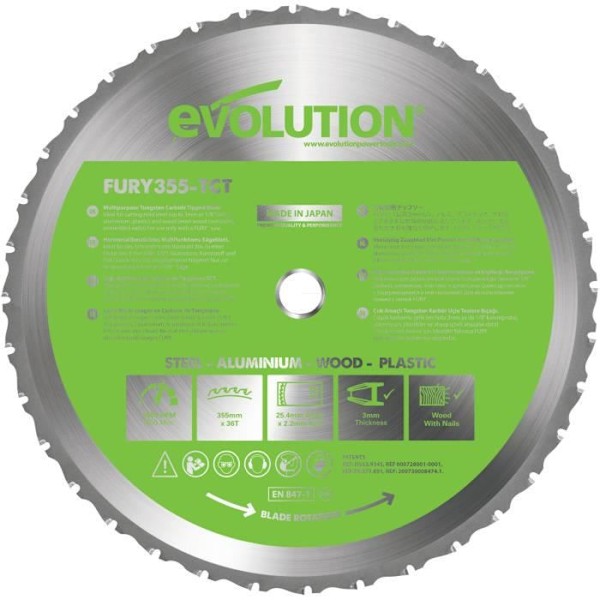 EVOLUTION Multimaterialblad 355 mm LAMFURY2