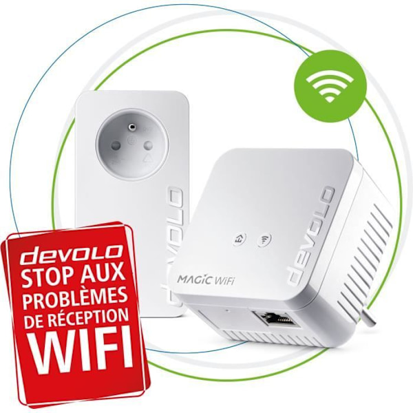 DEVOLO Magic 1 WiFi mini - Startpaket - 2 PLC-adaptrar - 1200 Mbit/s Vit