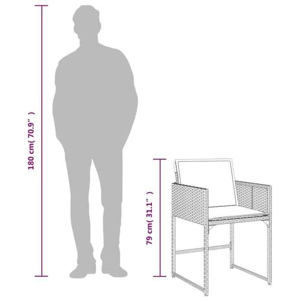 vidaXL Trädgårdsstolar med kuddar i set om 4 blandad beige 365006