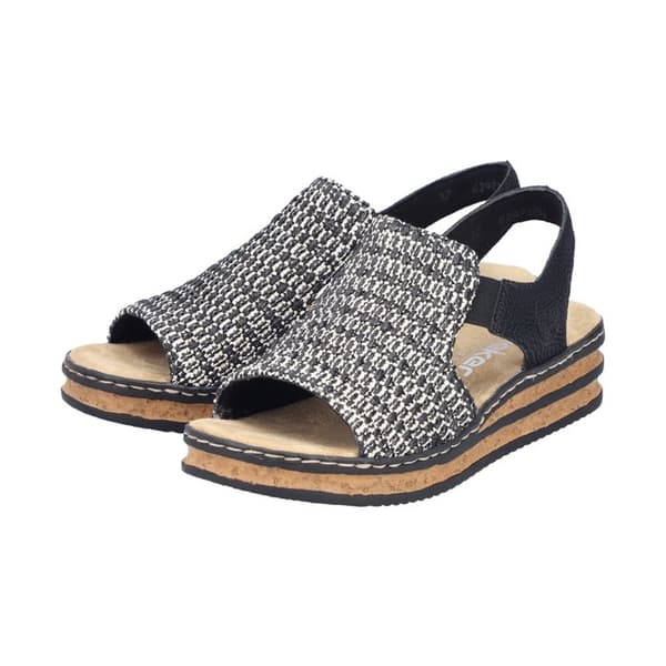 Rieker Palmas Elastiska Sandaler - Svart Svart 38