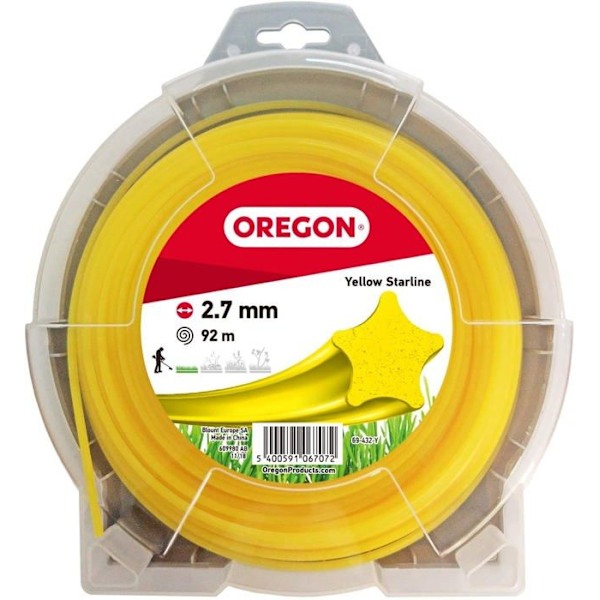 Skärtråd - Oregon - 69-432-Y - Nylon - 2,7 mm - Rulle om 92 m Gul