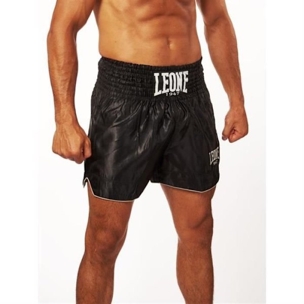 Kort Kick Thái Basic - LEONE - Herr - 100% Polyester - Bred Elastisk - Svart Svart M