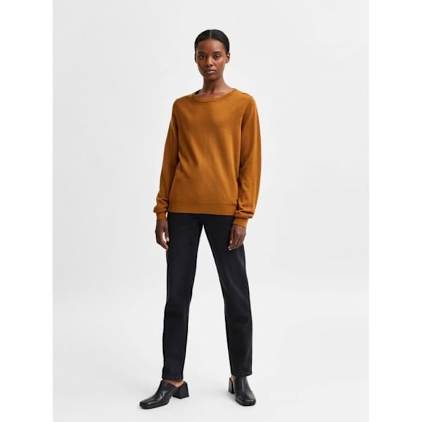 Pull Femme - Selected - Magda - Rund Krage - Färg Gummi - Storlek XS Sudd XS