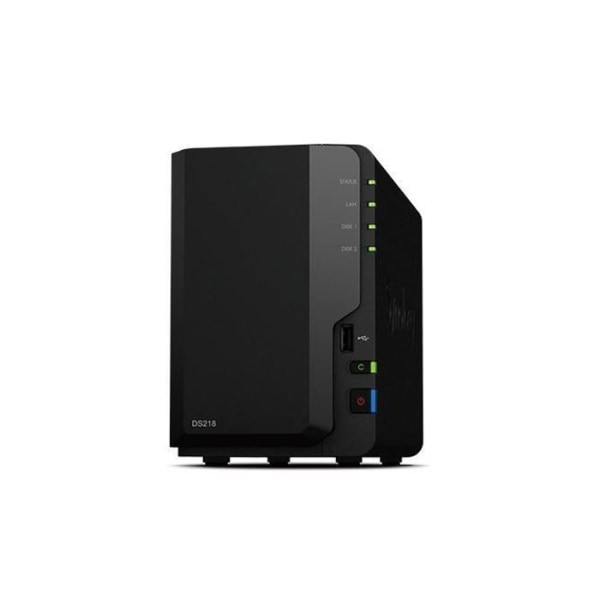 Synology DiskStation DS218 24TB 2x12TB Seagate IronWolf 2 Bay NAS Desktop, HDD, HDD, SSD, Serial ATA III, 2.5-3.