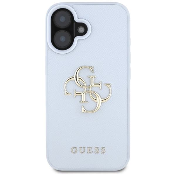Skyddshölje - CG MOBILE - iPhone 16 - Ekoleder - Styv - Metallogi blå