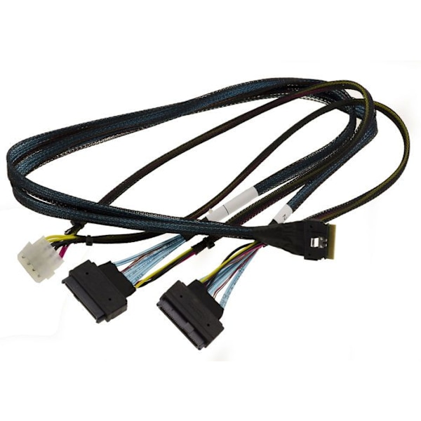 PCIe 4.0 Slim SAS SFF-8654 8i 74 stift till 2x SFF-8639 68 stift U2 U3 kabel 70 cm