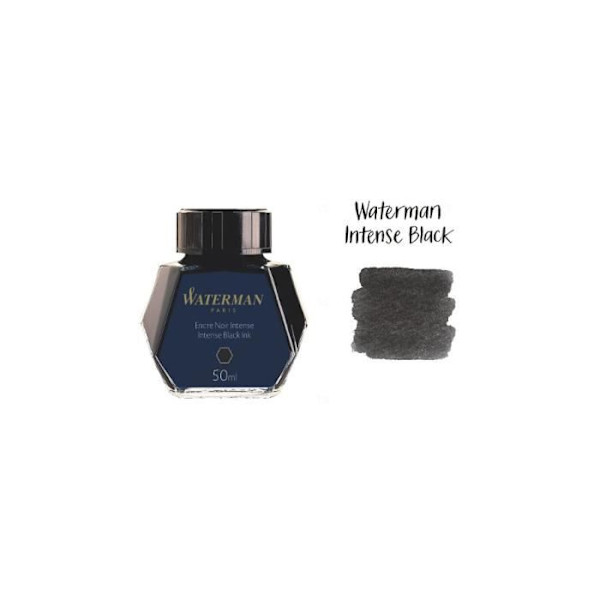 WATERMAN reservoarpenna bläck, Intense Black färg, 50 ml flaska Intensivt svart bläck
