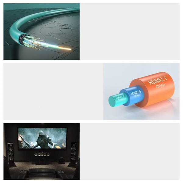 RUIPRO SNUKAOC21V101A fiberkabel, HDMI 2.1 48Gbps optisk, 15 m