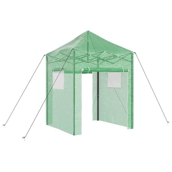 Fällbart växthus - vidaXL - Grön - 200x200x300 cm - Järnram - Polyetenöverdrag - Fällbar Grön