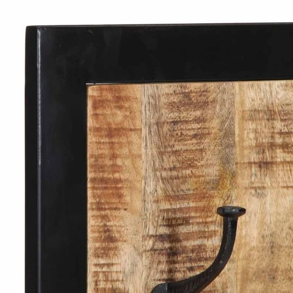 Klädhängare - Massivt mango-trä - 40x2x80 cm - 3 krokar - Väggmontering