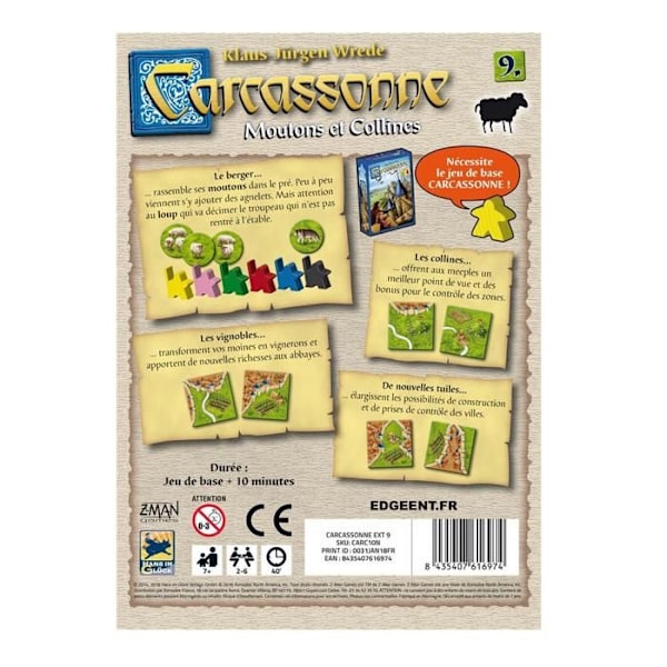 Sheep And Hills Extension - Carcassonne - Brädspel - INGET NAMN - Från 8 år - Flerfärgad Flerfärgad