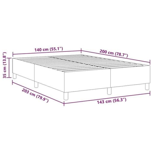 vidaXL Plattformssängram Ljusgrå 140 x 200 cm 3337412