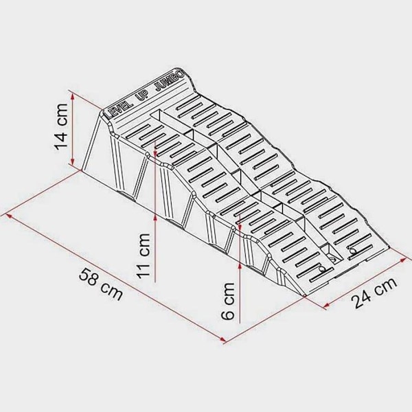 Kil - monteringskil - Fiamma avsilningsplatta - 97901-053 - Auffahrkeile Kit Level Up Jumbo