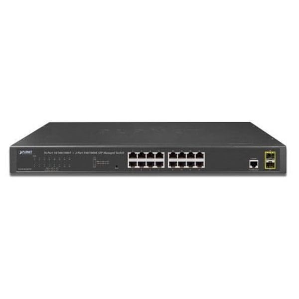 Planet GS-4210-16T2S, Managed Network Switch, L2, Gigabit Ethernet (10-100-1000), Full Duplex, Rackmount, 1U