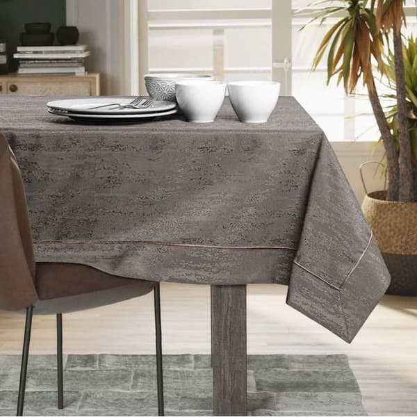 Nappe Flhf Nappe de Table Vesta brun pressé moderne 120x180 AmeliaHome