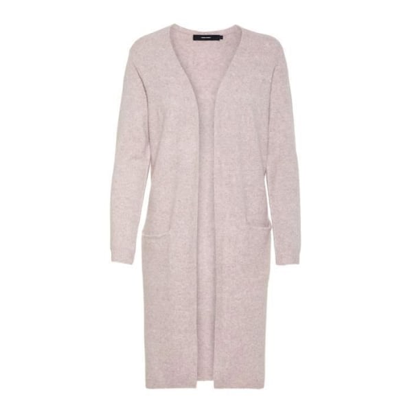 Cardigan kvinna - Vero Moda - vmdoffy - Beige - Lång - Främre fickor Woodrose mix M