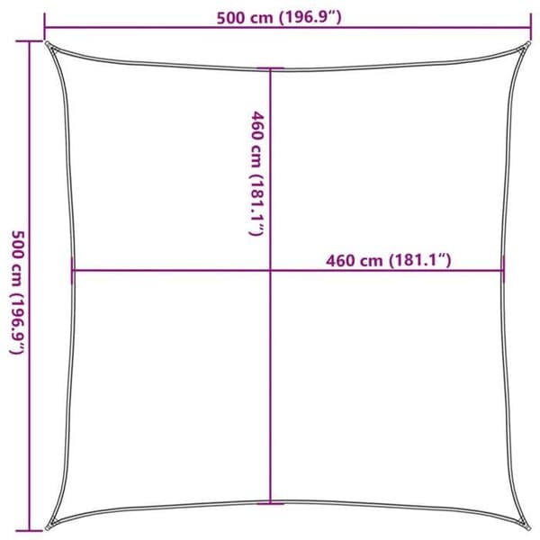 vidaXL Ljusgrå skuggduk 5x5 m 100% polyester oxford 4000405