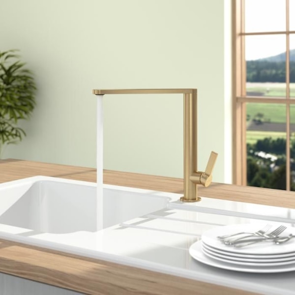 Köksblandare - VILLEROY ET BOCH - Finera - Guld - Inox - 360° svängbar Gul