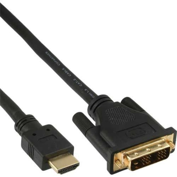 HDMI-DVI-kabel - INLINE - Guldkontakter - 1m