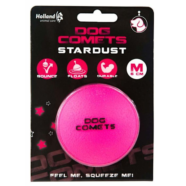Frisbeeboll Holland djurvård Dog Comets Ball Stardust Naturgummi Hundleksak Rosa 6 cm