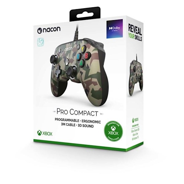Gamepad - NACON - Pro Compact Controller - Camo Forest - Bluetooth - Anpassningsbar Camo Forest