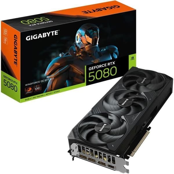 Grafikkort - GIGABYTE - GeForce RTX 5080 WINDFORCE SFF - 16 GB