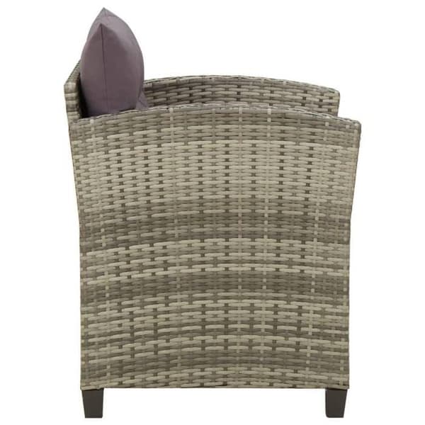 vidaXL Trädgårdsstol med kuddar Poly Rattan Grey