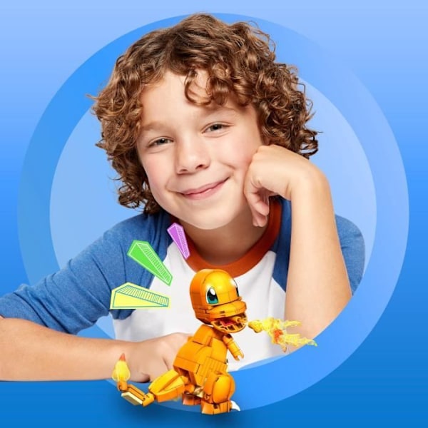 Mega Construx - Pokémon Charmander att bygga - Byggstenar - från 7 år och uppåt GKY96 Gul