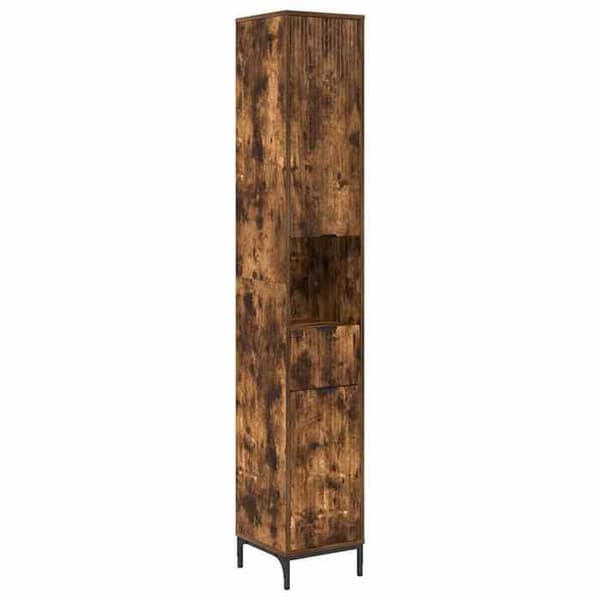 vidaXL Badrumsskåp Rökt ek 31,5 x 33 x 190 cm 883409
