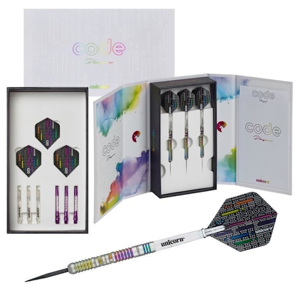 Unicorn Chris Dobey Dartset Stålspets 90 % Vikt 10 delar 21 Flerfärgad