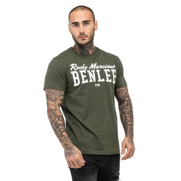 T-shirt Benlee Logotyp - oliv/vit oliv/vit S