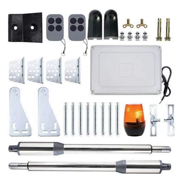 PNI Swing gate automation kit MAB300LR med 2 motorer 40W fjärrkontroller och kontrollpanel