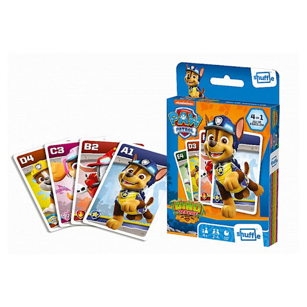 4 i 1 Paw Patrol kortspel - Familjespel - Parspel - Actionspel - Kampspel