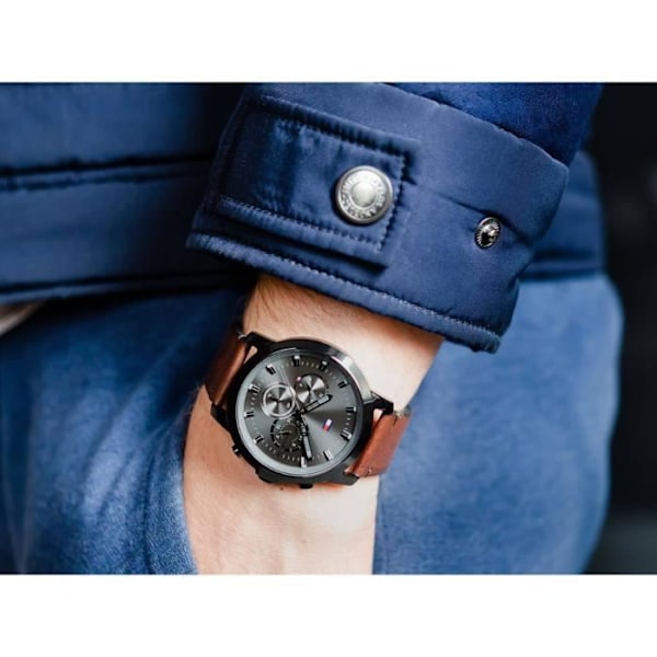 Klocka - Tommy Hilfiger - 1791799 - Brunt Läder - Vattentålig 5 bar - 46 mm kastanj