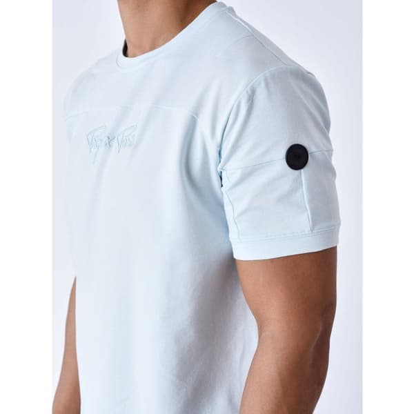 T-shirt med utskärningar Blå S