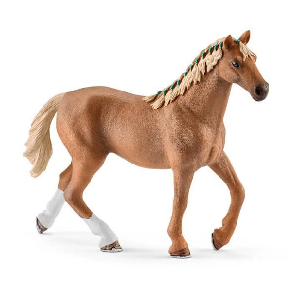 Schleich 5 delar leksaksset med engelsk fullblodshästfigur med täcke - Realistisk hästleksak med täcke, Flerfärgad