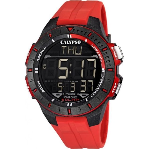 Calypso K5607-5 Watch - Herr - Röd - 5 ATM vattentät - Quartz - Digital Display Röd