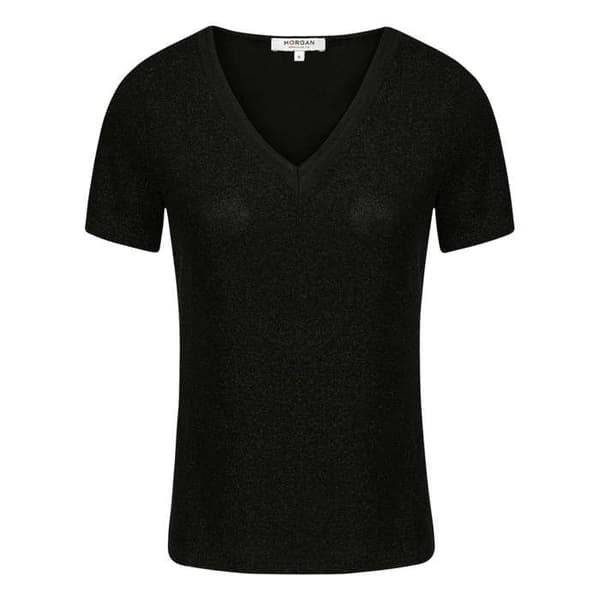 V-ringad t-shirt Svart S