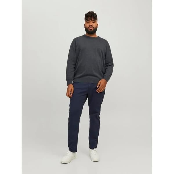 Pull Jack & Jones Basic PLS - mörkgrå melange mörkgrå melange XXXXXXXXL