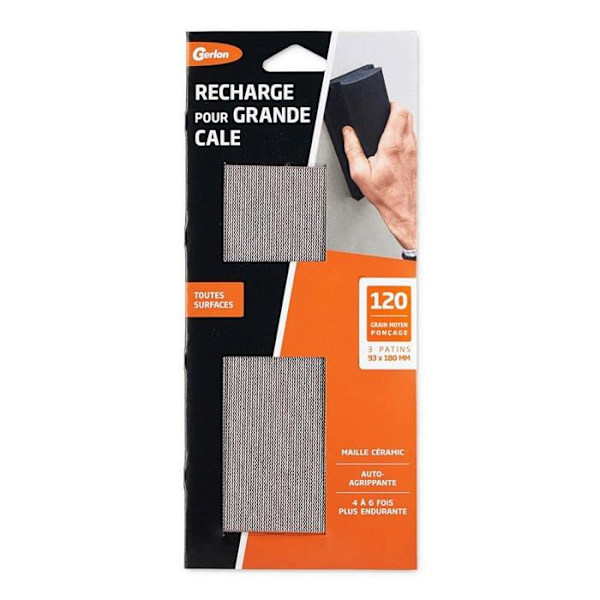 Gerlon - ADRXLM - Superresistent slipmedelspåfyllning - Paket med 3 keramiska nät - 93 180 MM Medium Grit (120) Neutral