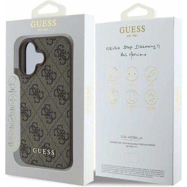 Skyddsfodral för iPhone 16 Plus - Guess Hardcase 4G Classic (GUHCP16MG4GFGR) - Svart