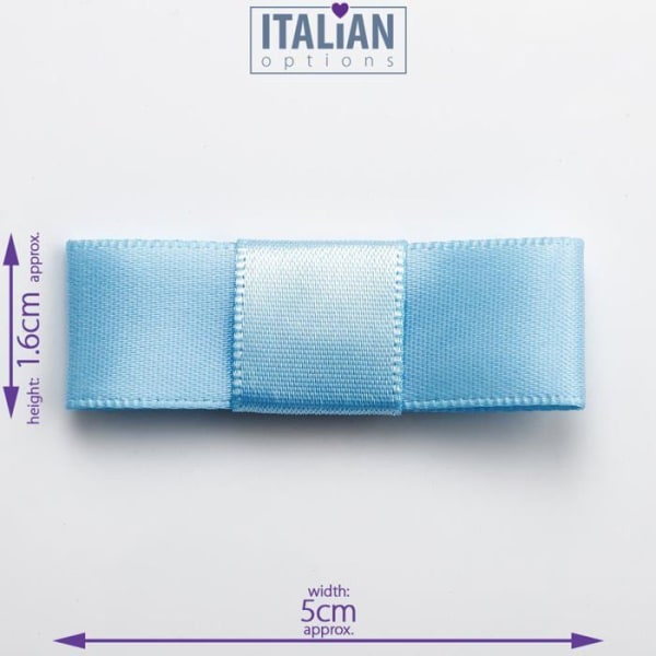 Italienska alternativ - 9311 - Förpackning med 12 självhäftande platta rosett i satäng - 5 cm breda - Ljusblå