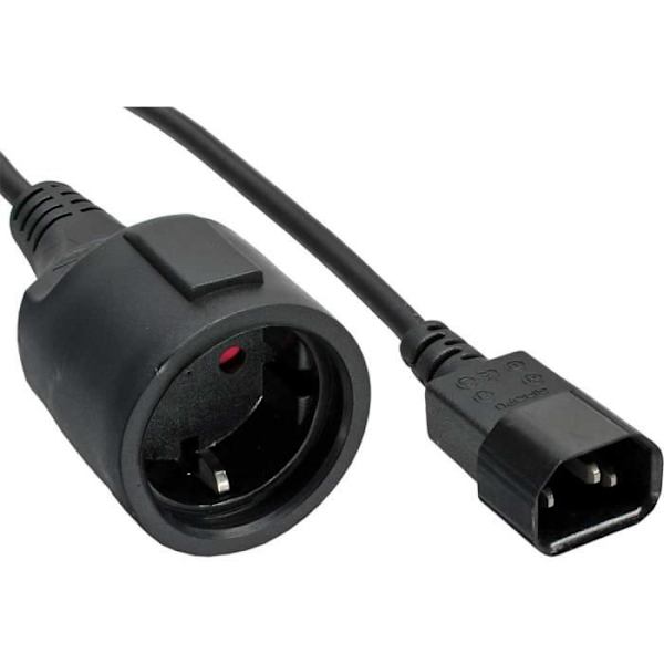 InLine® Netz adapterkabel, Kaltgeräte C14 till Schutzkontakt hona, för USV, 1m