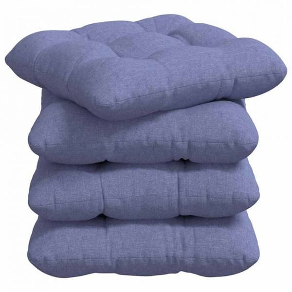Sittkudde - VIDAXL - 45 x 45 x 12 cm - 4-pack - Denimblå - Polyesterfyllning denim blå